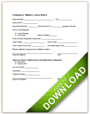 Employee's Notice of Military Servicevities